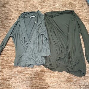 Olive Green Open Cardigan set